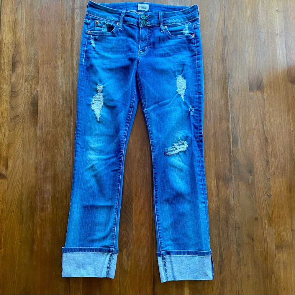 Hudson Jeans Distressed Ankle Cropped in Blue